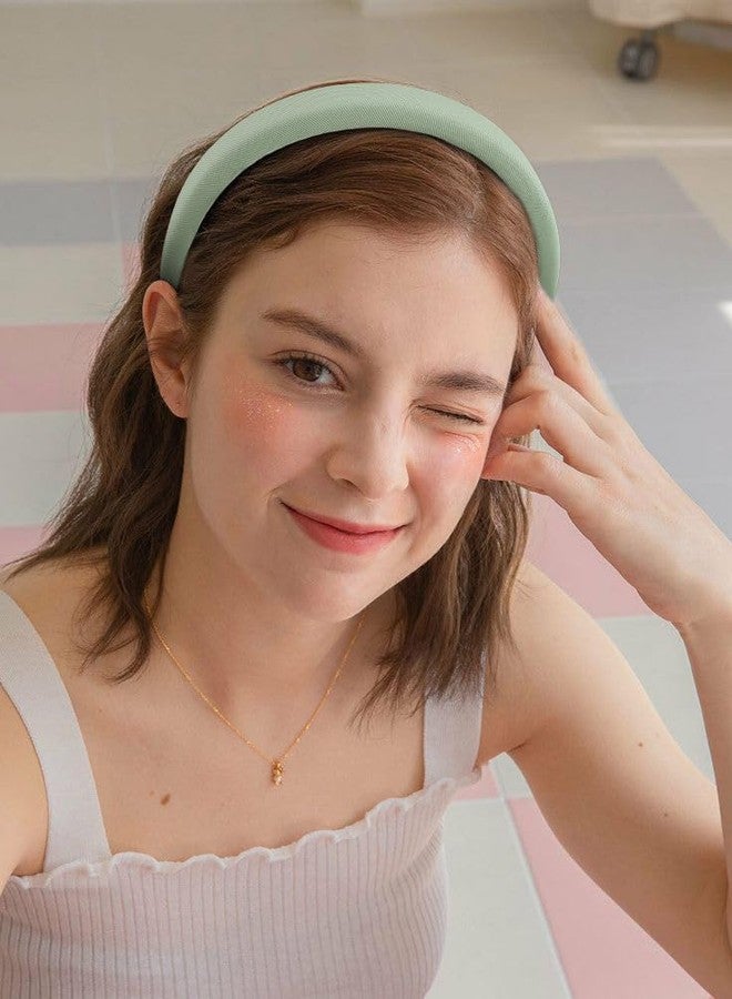 TEBIEKOY 3PCS Headbands for Women Non Slip Trendy Headbands for Women's Hair Cute Pearl Headband Green Padded Hairband Elastic Womens Head Bands Hair Accessories - Image 5